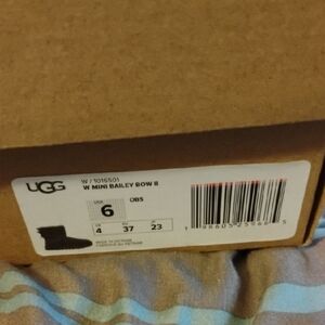 UGG Color Gray Mini Bailey Bow II Boots Authentic .